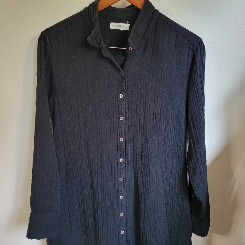 Natural Life Drew Gauze Shirt Dress Size Small - Picture 3 of 7